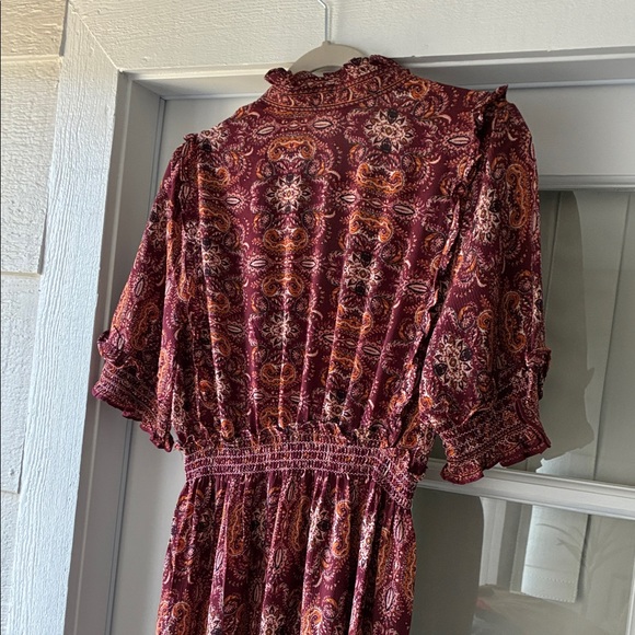 Max Studio Burgundy Patterned Maxi Dress - Picture 4 of 4